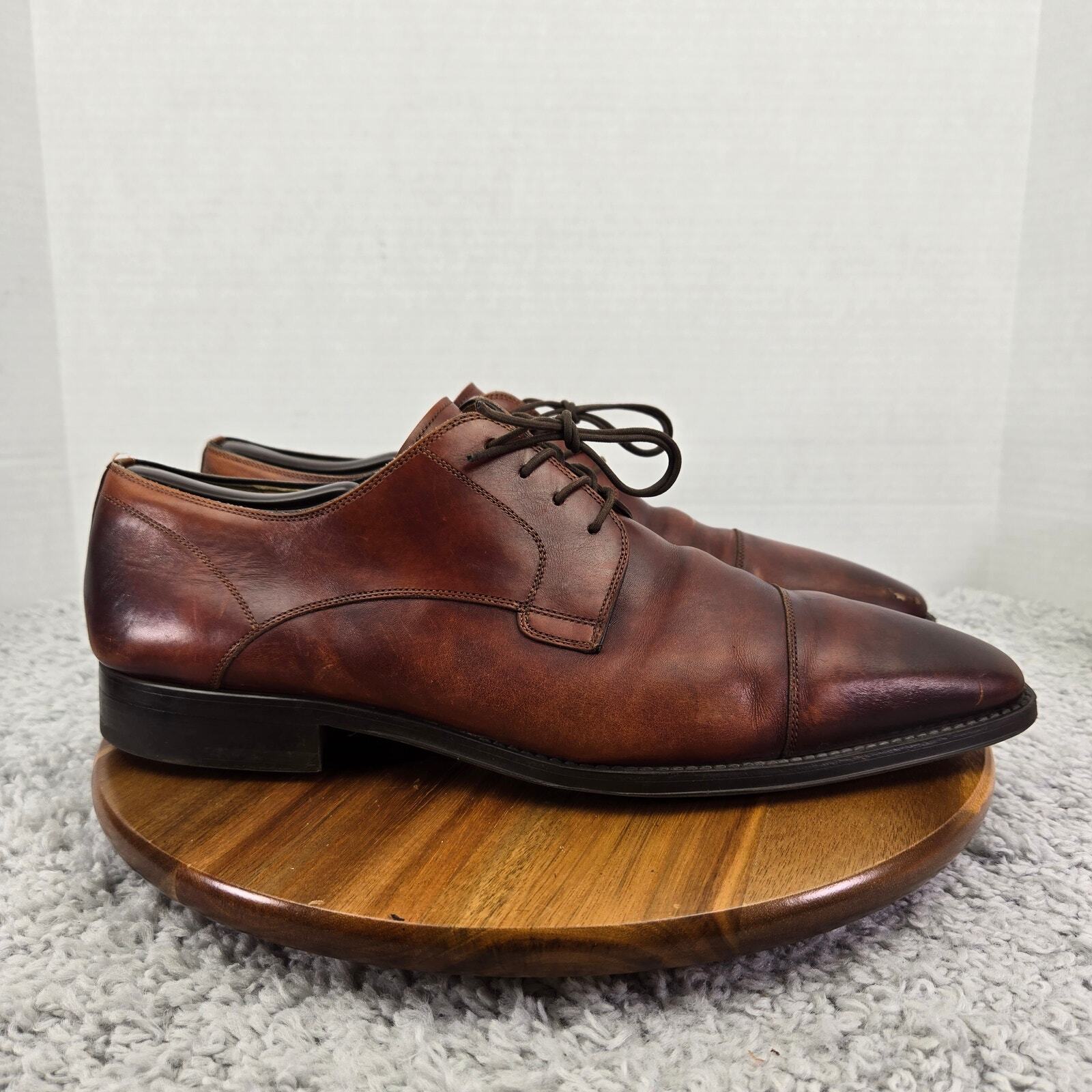 SAOLA Scarpe eleganti Magnanni Samson marrone brunito punta cappuccio derby Oxford uomo 13 M 23475