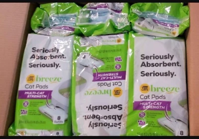 Case Lot 15 PACKS = 120 Count Tidy Cat Litter Breeze Pads Refill Liner 30 Months