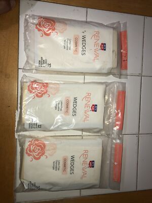 3X NEW SEALED 32 Pack RITE AID Cosmetic Make Up Wedges Resists Crumbling