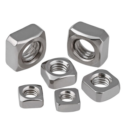 M4 M5 M6 M8 M10 Stainless Steel Square Nuts Metric Thread Thin Type Nut for Bolt