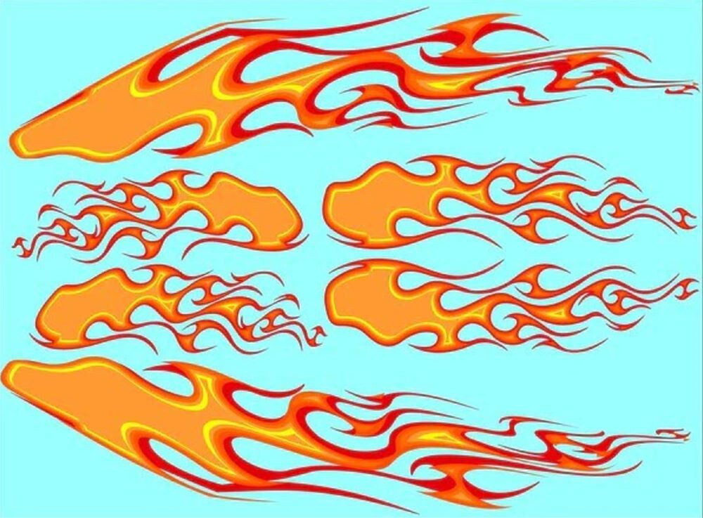 Flames #1 1:24 1:25 Scale STS 408 Model Decals Watersliding