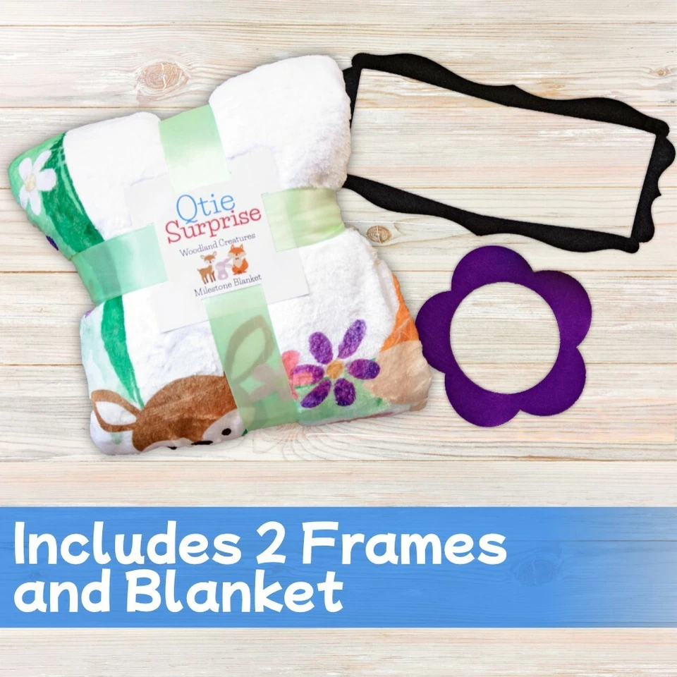 Manta mensual Woodland Creatures Baby Milestone - género neutro, franela suave Foto 2 de 4