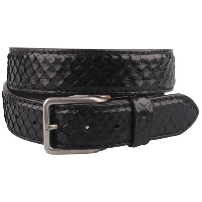 Originalbelts Herren Python Leder Gürtel 4003 Schwarz Handarbeit Original Belts