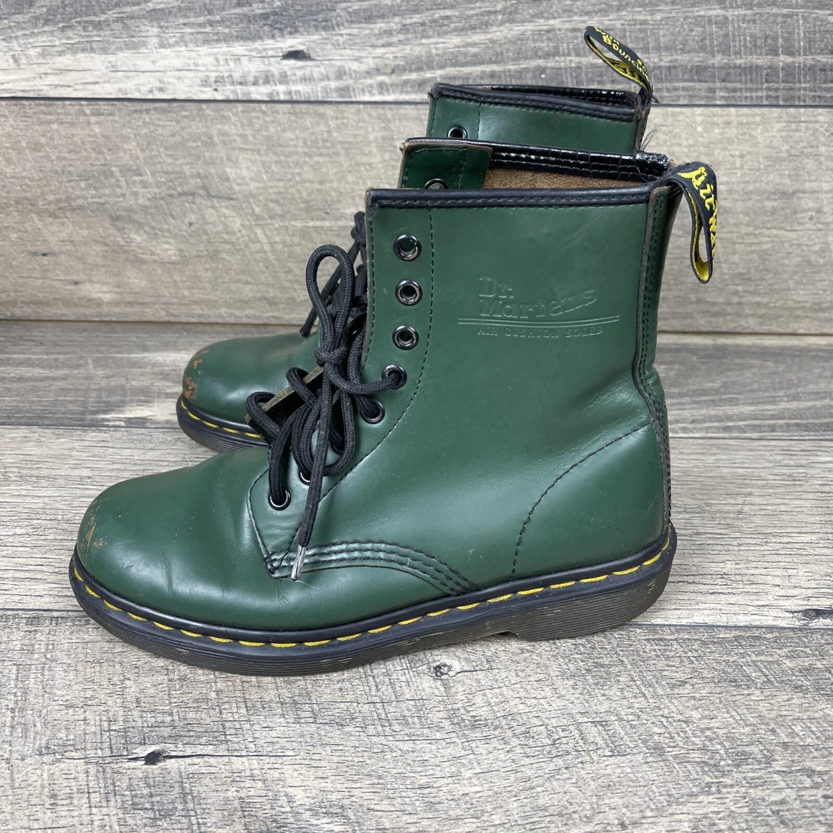 Dark green shop doc martens
