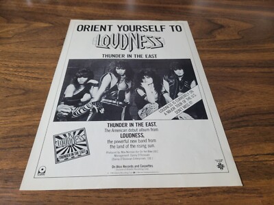 Loudness ''Thunder in the East'' 1985 Hit Parader Magazine 8'' x 11'' Advertisement