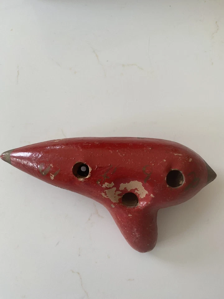 Ocarina ES H. FIEHN VIENNA AUSTRIA красный D5 антикварное золото ручная роспись 6 дюймов редкая - Изображение 2 из 4