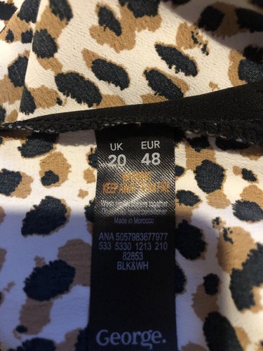 NWT Wide Legged Leopard Print Jumpsuit With Black Racer-stripe detail. UK 20 - Picture 10 of 11