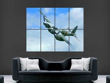 WWII DE HAVILLAND MOSQUITO WAR PLANE  WALL POSTER ART PICTURE PRINT LARGE HUGE