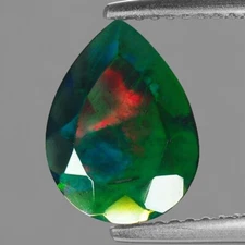 ETHIOPIAN BLACK OPAL FACETED 5 x 3 MM PEAR CUT ALL NATURAL F-4692