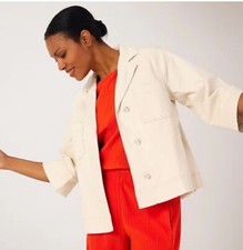 Marlawynne Denim Pleat Back Jacket. Washed Sand. Size Small. Bnwot. Rrp £90