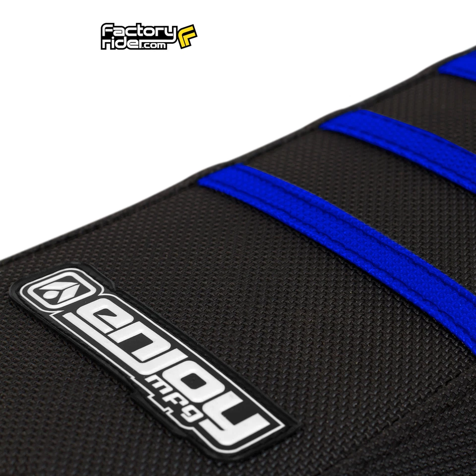 Yamaha TTR 110 2008-2016 cubierta de asiento pinza Enjoy Mfg todo negro/azul costillas #104 Foto 3 de 4