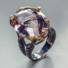 Gems jewelry 38 ct+ Natural Ametrine Ring 925 Sterling Silver Size 9 /R452721