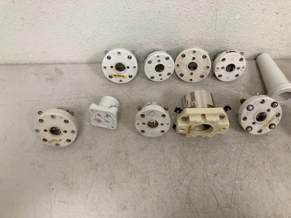 Лот из 11 высоковольтных трубчатых розеток E.F. Johnson 123-206-200 винтажное любительское радио - Изображение 2 из 4