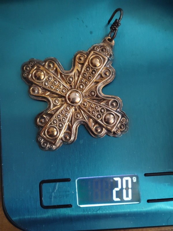 REED & BARTON Sterling Silver Christmas CROSS 1972 Christmas Ornament Second Ed.
