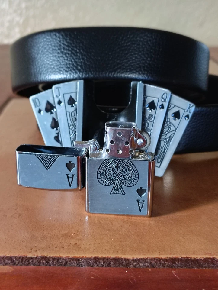 Poker Ace Lighter Belt Buckle Combo | Detachable Buckle | Fits 36–40 | $29.99 - Image 3 of 4