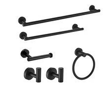 New Porter Matte Black 6-Piece Bathroom Hardware Set Free US Shipping