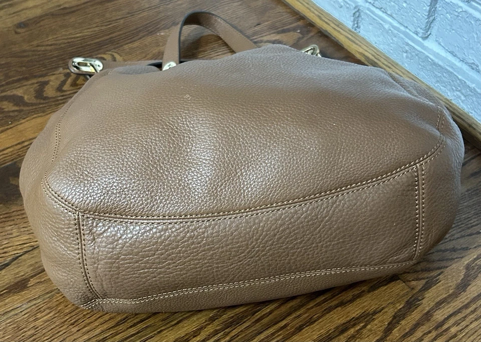 MICHAEL KORS FULTON SHOULDER HANDBAG Brown LEATHER GOLD HARDWARE - Photo 4/4