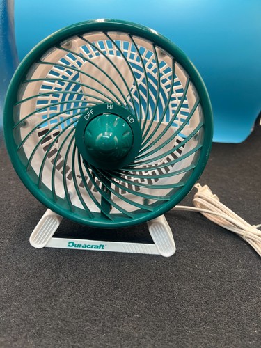 Duracraft DT 70 Personal 2 Speed Desk Fan White Green