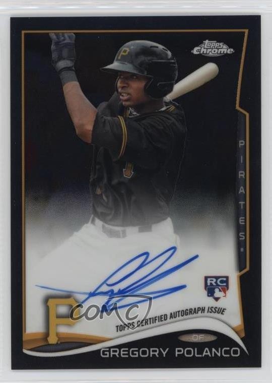 2014 Topps Chrome Rookie Black Refractor 20/100 Gregory Polanco #GP Auto g2d