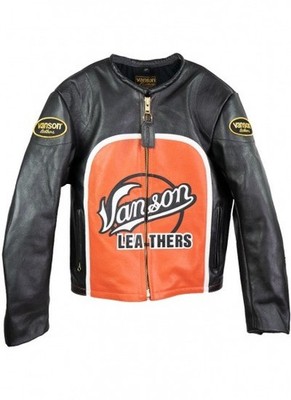 New Men's Black Motorcycle Riding Genuine Cowhide Vanson Leathers Biker Jacket