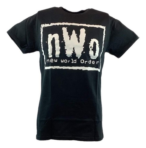 nWo New World Order White Logo Boys Kids Black T-shirt - Picture 1 of 2