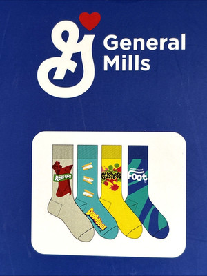 SET OF 4 GENERAL MILLS SOCKS FRUIT ROLL UPS GUSHERS  DUNKAROOS Brand New Rare