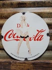 VINTAGE COCA COLA PORCELAIN SIGN OLD SODA POP ADVERTISING COKE MARILYN MONROE 12