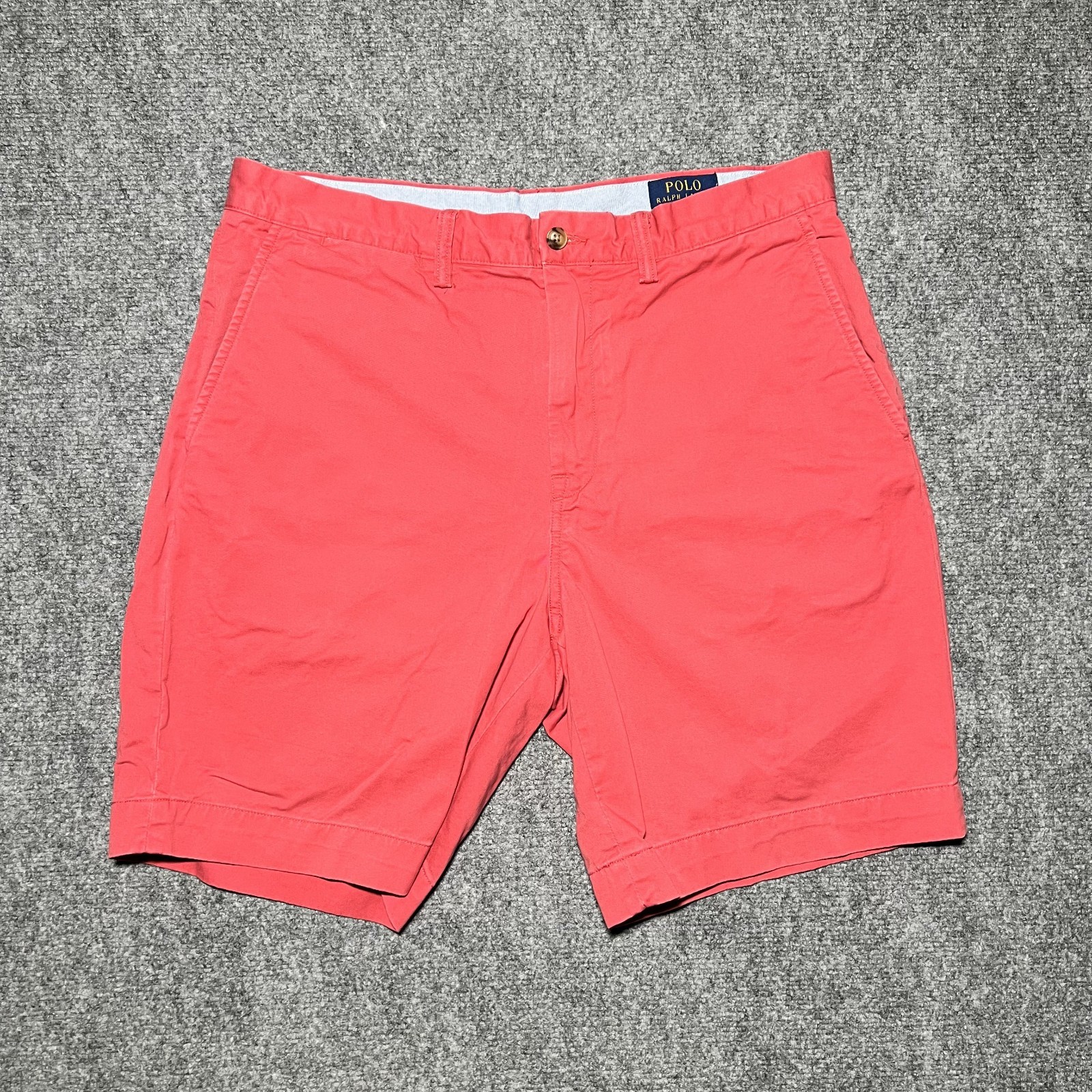 Polo Ralph Lauren Relaxed Fit Cotton Chino Shorts Size 34 Red Stretch 8'' Inseam