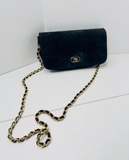 And Black Quilted Velvet Shoulder Bag Gold Chain Crossbody Vintage Style