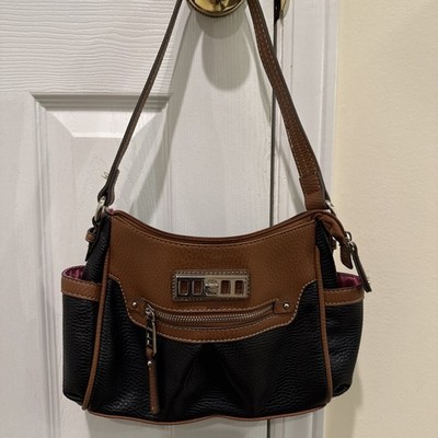 Chaps Mini shoulder bag brown & black leather purse