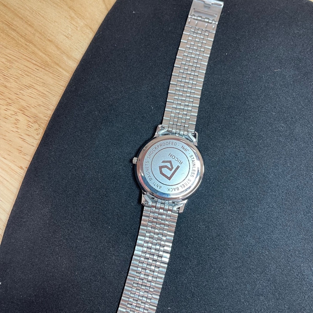 Ricoh Vintage Silver Quartz Watch, Silver Band, Silver Dial | eBay