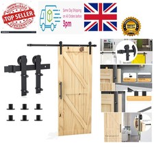 Elegant 6.6FT Black Sliding Barn Door Kit for Stylish Interiors - 260lb Capacity