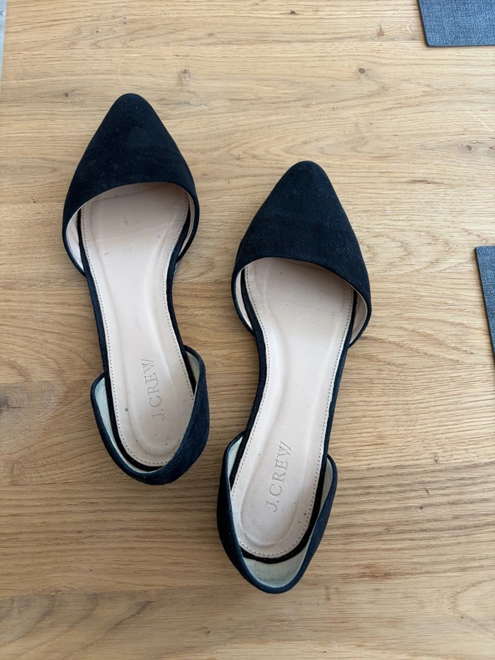 J.Crew Damen Ballerinas/Flats aus schwarzem Wildleder, Gr. 37/US 7 - Bild 1 von 4