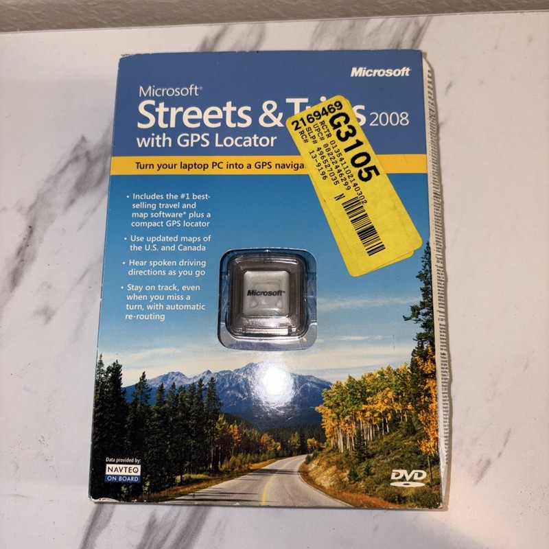 Microsoft Streets & Trips 2008 With GPS Locator New Sealed Windows PC Pharos DVD