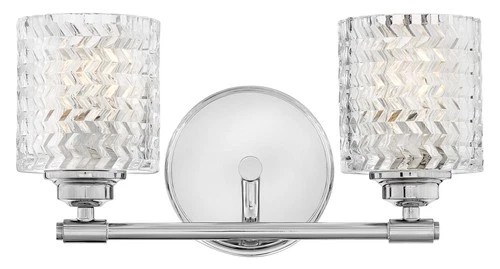 Hinkley Lighting 5042 Chrome 2-Light 15"W Bathroom Vanity Light - Picture 1 of 2