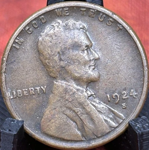 1924 S Lincoln Cent Very Fine Details Strong Strike San Francisco Semi Key Date