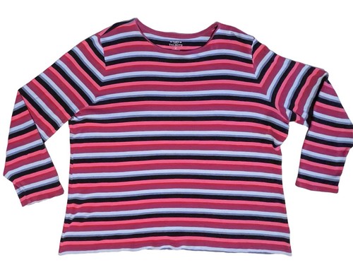 The Talbots T-Shirt mehrfarbig gestreift Langarm Oberteil Damen Übergröße 3X