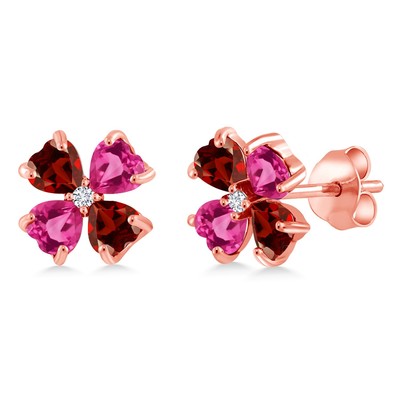 3.35 Ct Garnet Pink Created Sapphire 18K Rose Gold Plated Silver Lab Grown