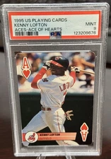 1995 U.S. PLAYING CARD ACES KENNY LOFTON ACE OF HEARTS POP 1 PSA 9