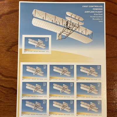US Stamp Sheet Scott# 3783 First Flight, Wright Brothers 2003 MNH 