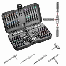 66in1 Multifunction Ratchet Screwdriver Set, Magnetic Bits, Mini Repair Tool Kit