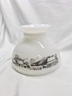 Vintage CURRIER and IVES 8" Milk Glass Shade Winter Farm Scene Lampshade
