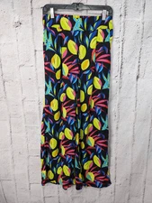 Tabitha Brown Target Wide Leg Elastic Waist Linen Pants Women's Fruit Lemons Siz
