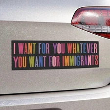 Immigrants Make America Great Abolish ICE Protect Rights Car Magnet | Sticker
