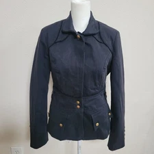 Celyn B. Made in Italy womens black military style blazer jacket size 42