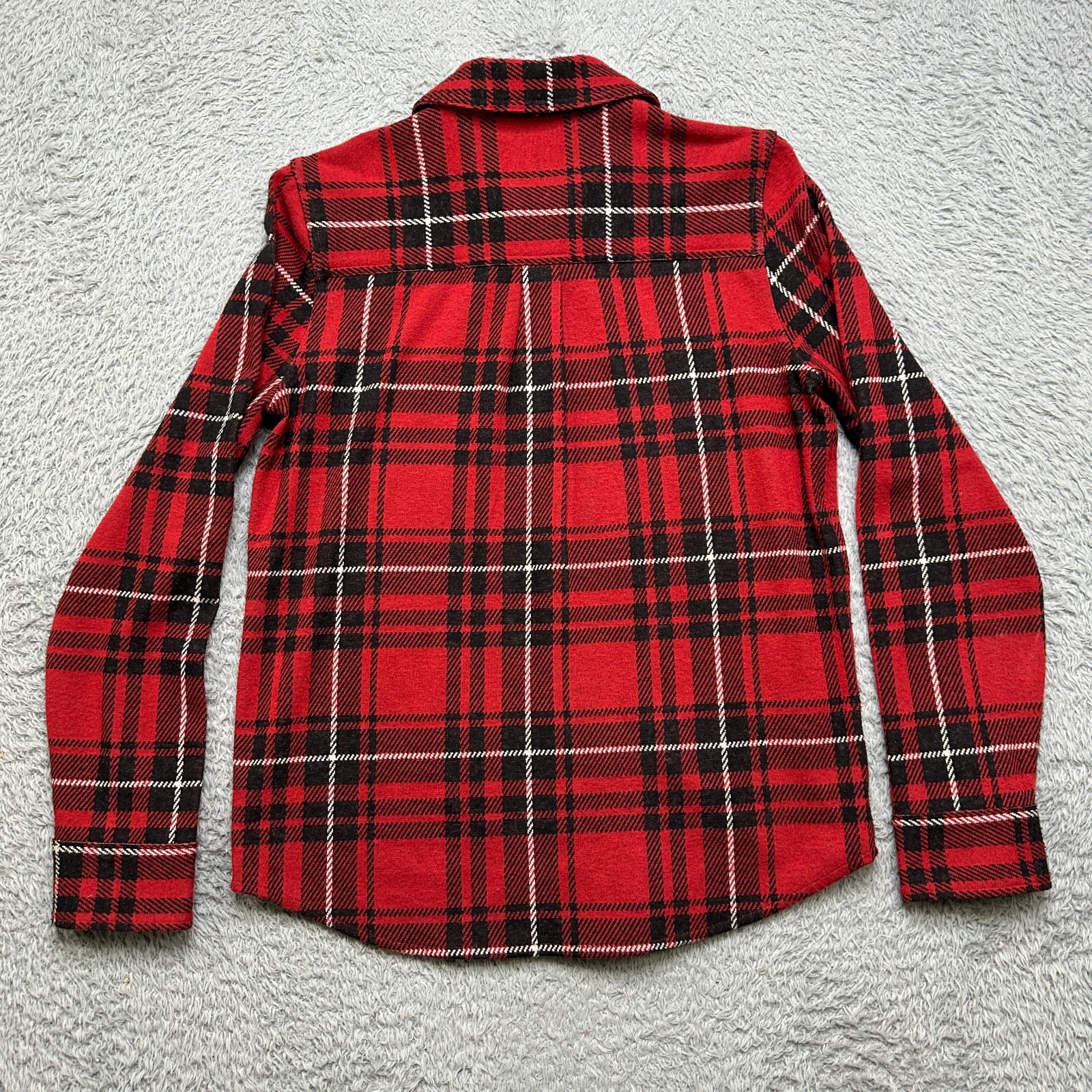 Faherty Legend Sweater Shirt Womens S Red Plaid Flannel Button Up Soft Stretchy image 2