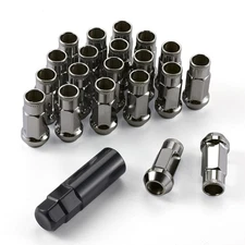 SINGARO 20PCS M12x1.5 Wheel Lug Nuts, Open End Wheel Nuts 40mm, Forged Locknu...