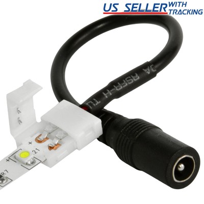 (50-pack) Solderless Female Barrel 5.5mm 2.1mm Power Connector for 8mm 2835 LED