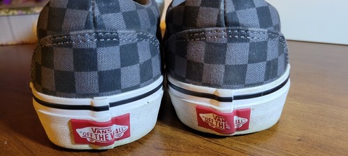 Checkered Vans Sneakers Youth Shoes Sz 4 Off the Wall Grey Black 721356 Lace Up - Picture 3 of 13