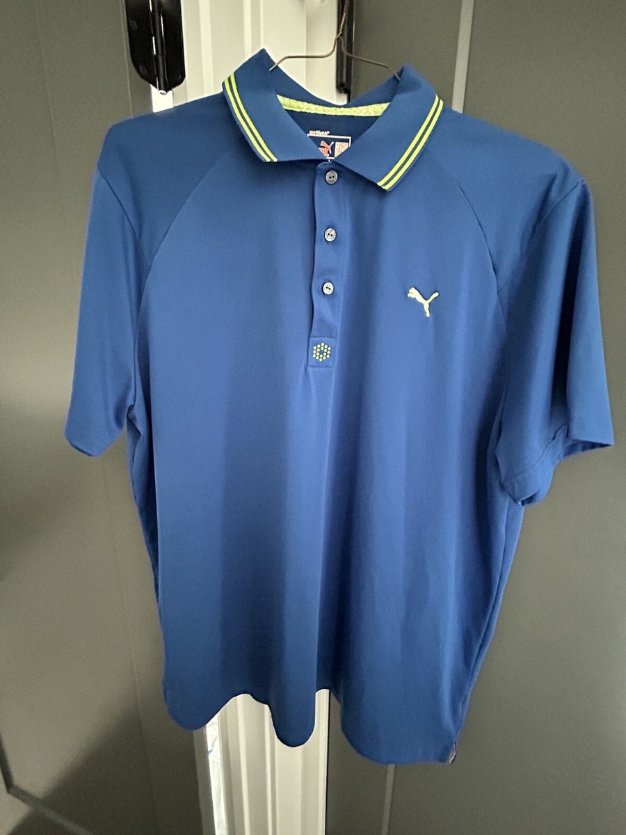 Puma Dry Cell Golf Polo Men's XXL Royal Blue/Green | eBay